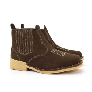 Botina de Couro Legítimo Cowboy Ferreira César Botina Rural Masculina Montaria Bico Quadrado Rodeio