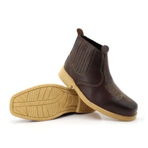 Botina Masculina Tradicional em Couro Nobuck com Elástico e Solado de Látex